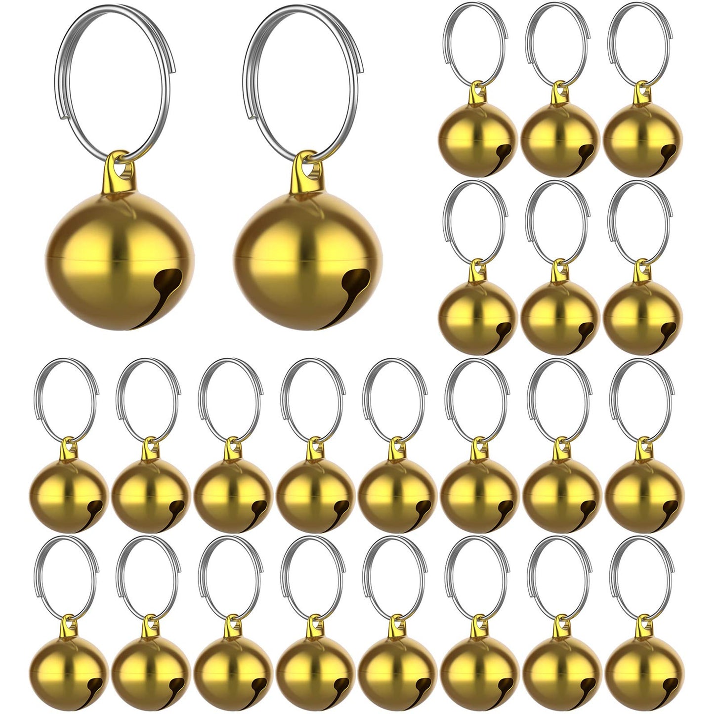 24 Gold Pet Collar Bells Set for Cats and Dogs