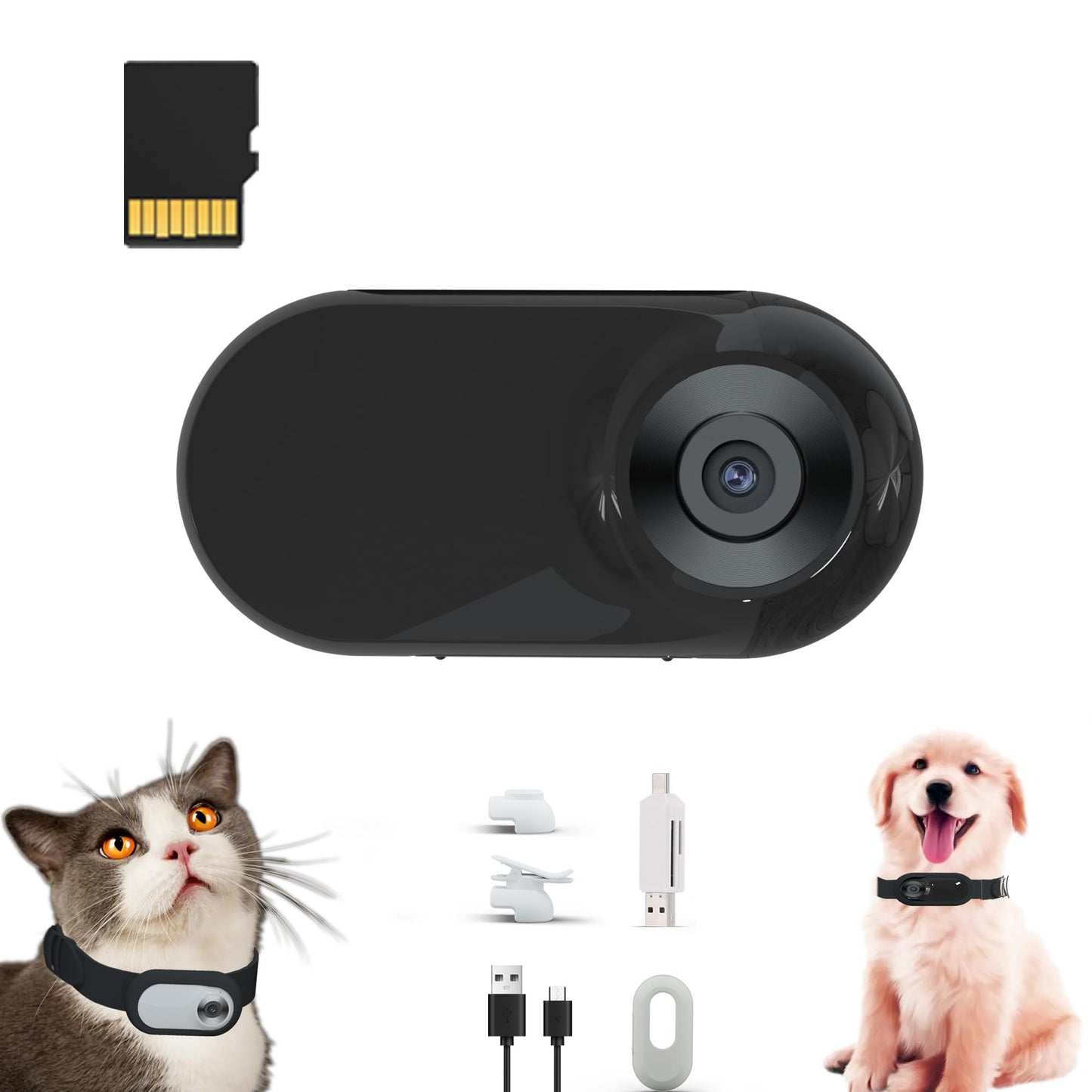 FelineCam HD 1080P Collar-Compatible Camera