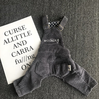 Pet Corduroy Overalls for Four-Legged Friends