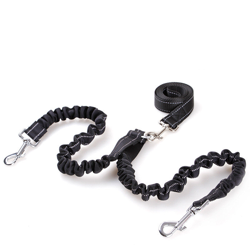 Double Headed Retractable Dog Leash with Pull Rope