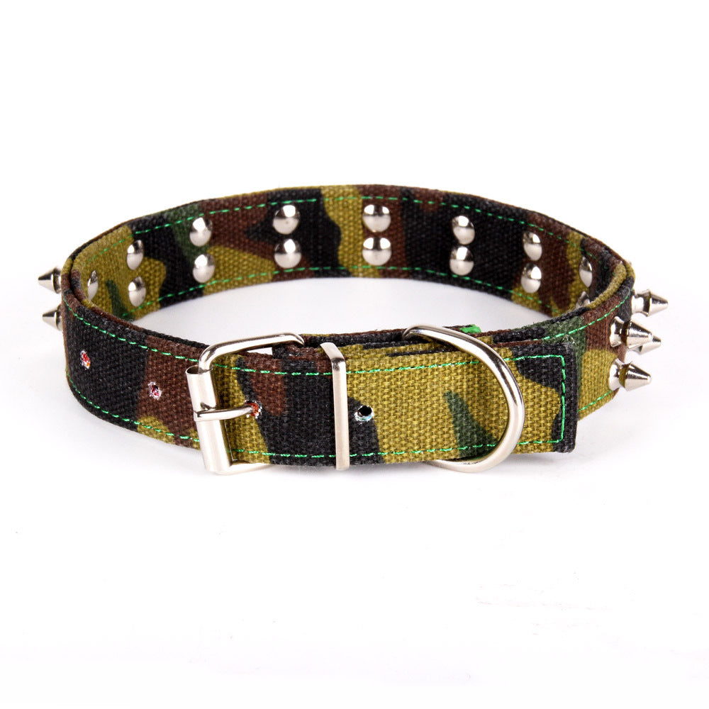 Camouflage Canvas Pet Supplies with Spiked Nail Decor