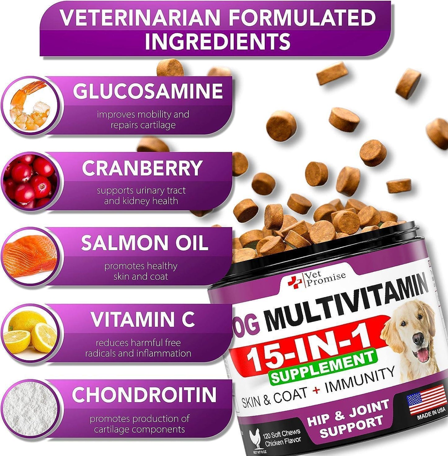 Complete Dog Health Chews - Glucosamine & Vitamin Enhanced