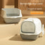 Large Half-Enclosed Cat Litter Box for Big Cats
