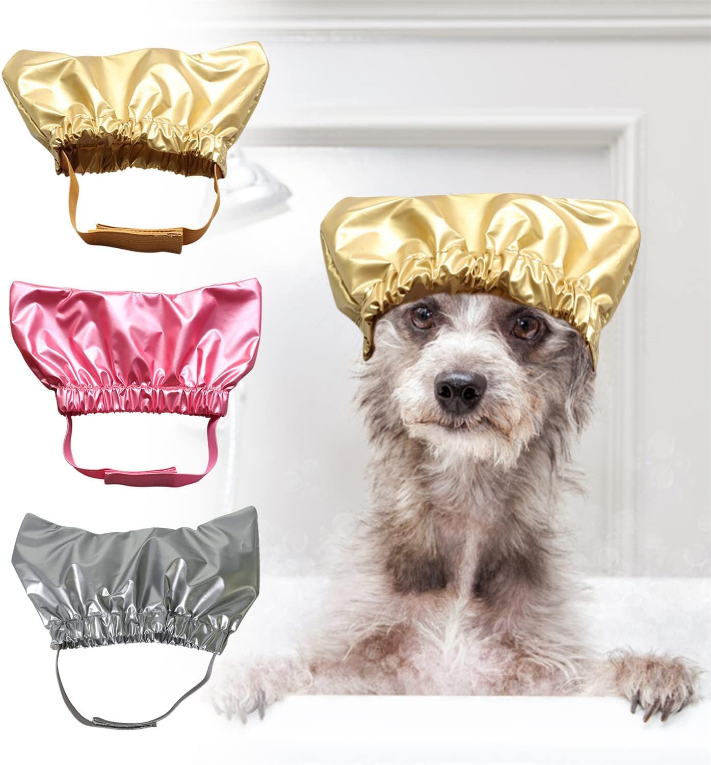 Waterproof Pet Bathing Cap with Adjustable Band