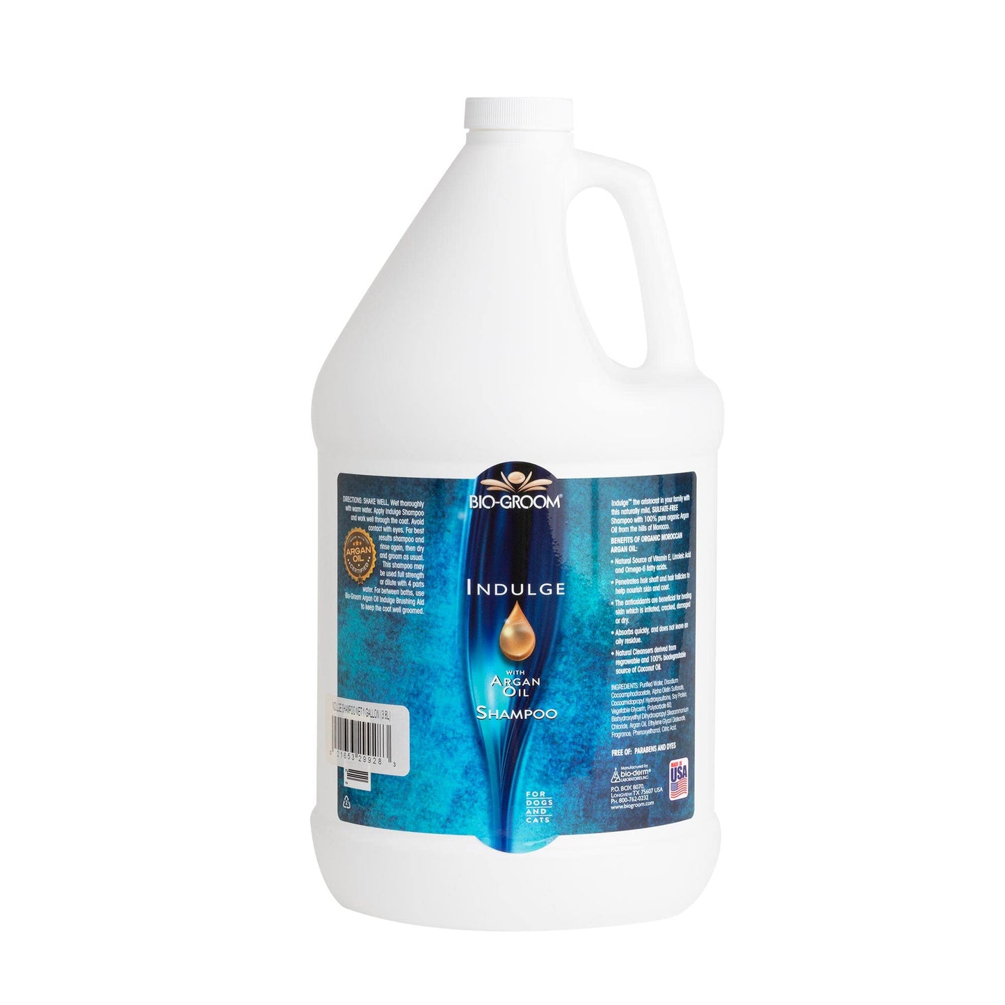 Bio-Groom Luxe Argan Oil Pet Shampoo – Deshedding & Nourishing, Made in USA, 1 Gallon