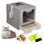 Hamiledyi Portable Cat Litter Box with Top Entry and Drawer