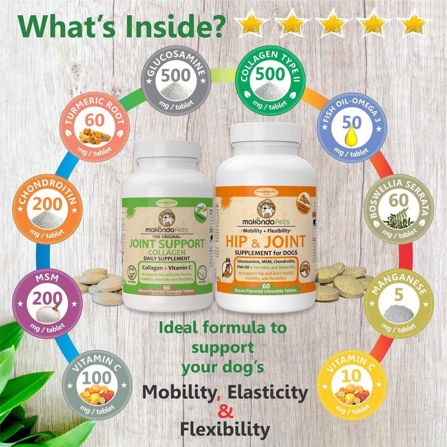 Advanced Hip & Joint Chewables with Collagen & Turmeric for Dogs
