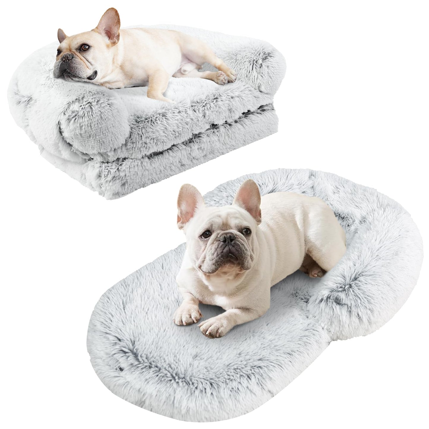 YAEM Deluxe Human & Pet Lounge Bed - 40"x30"x7" Orthopedic - Grey