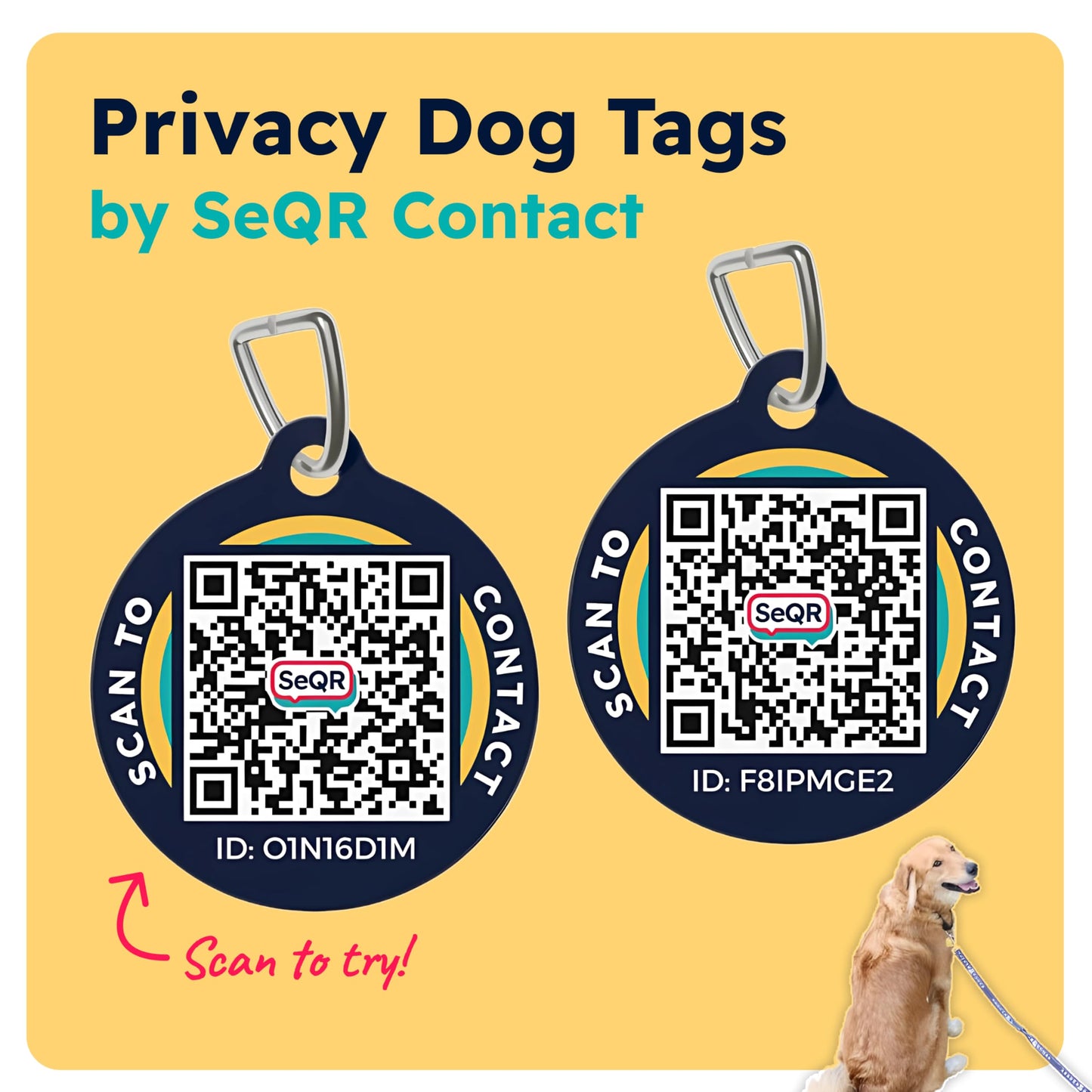 Secure Scan Pet Tags | Custom QR Code IDs | No Fees