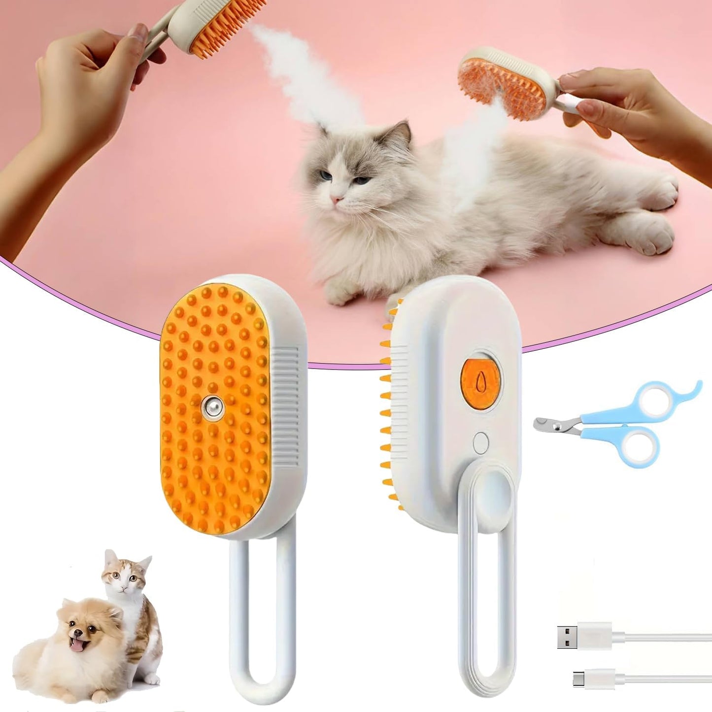 CloudCare Steam Grooming Brush for Pets