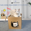 Vertical Cat Scratching Post with Corrugated Paper House