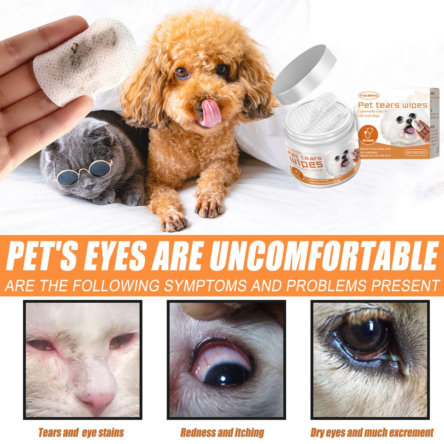 Yegbong Eye-Care Wipes for Pets