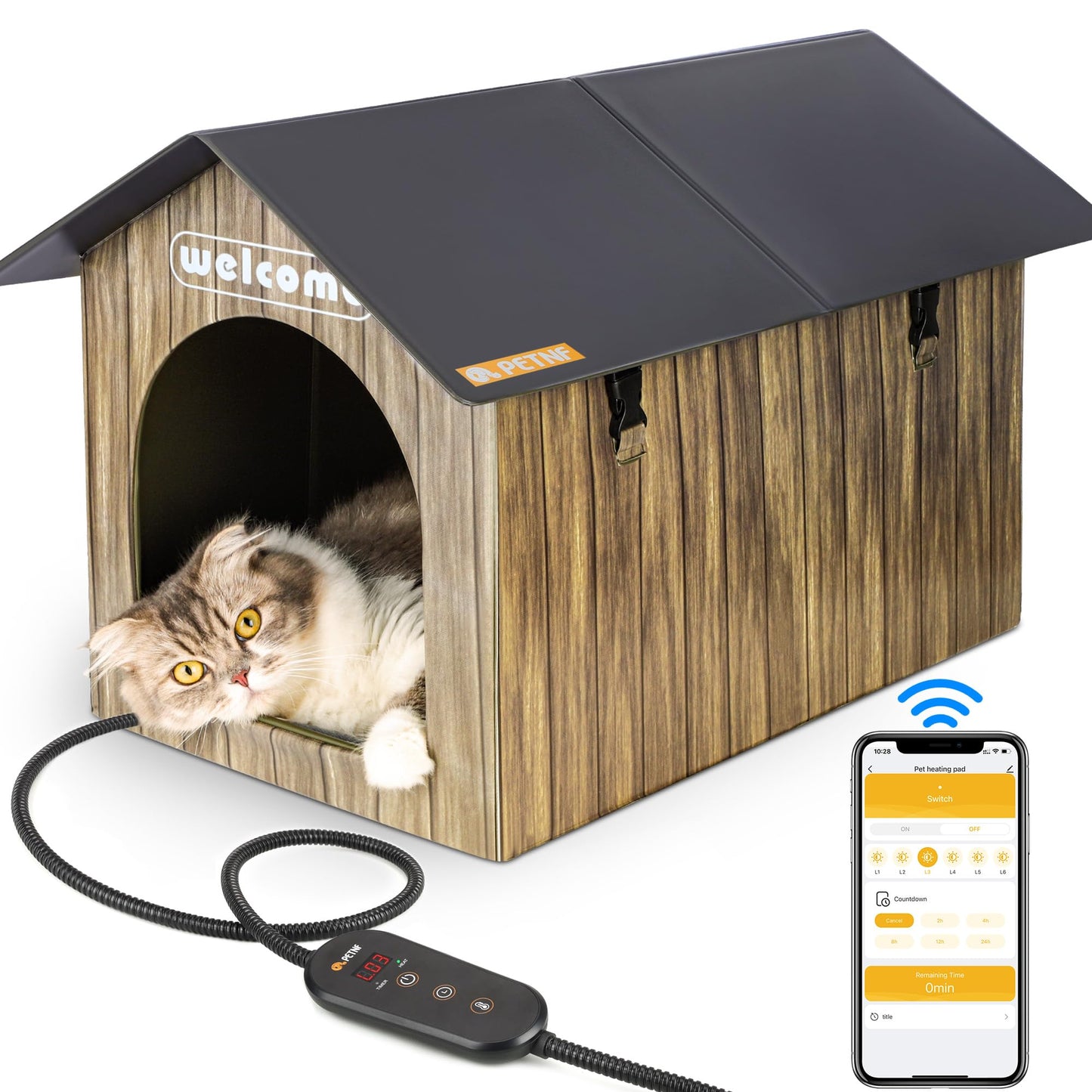 Smart Heated Cat Shelter with App Control