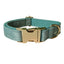 Lake Green Flannel Golden Dog Collar for Pets