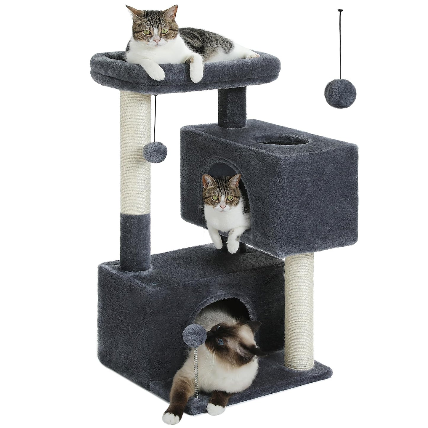Dual Condo Cat Tower with Scratching Posts