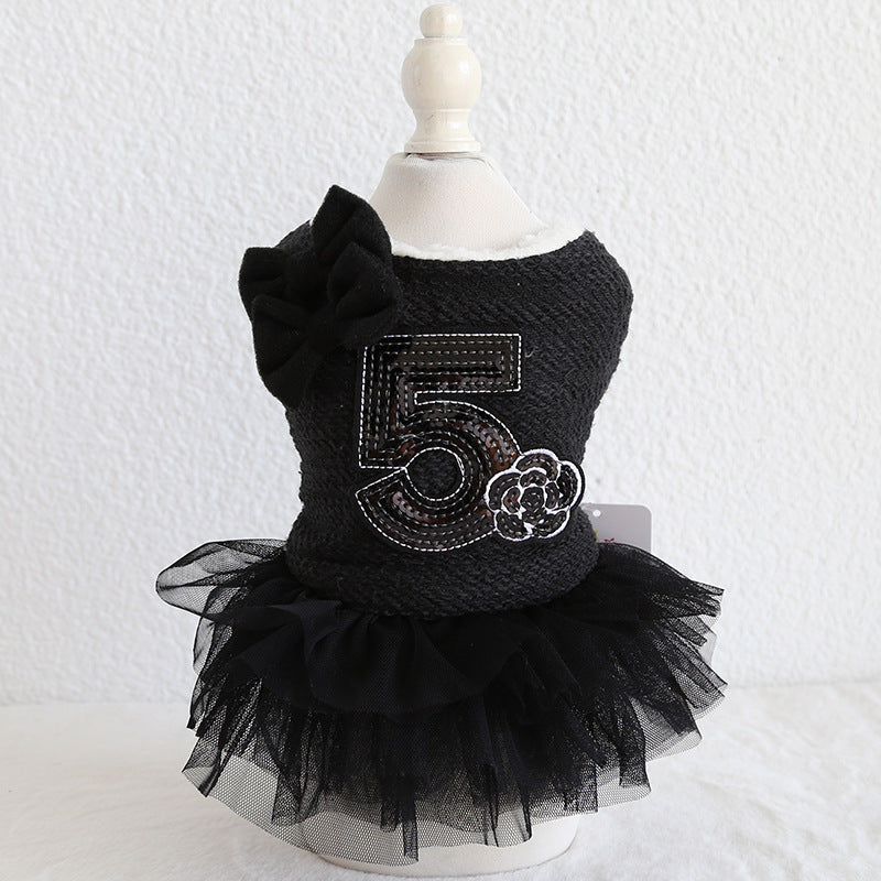 Double Bow Cotton Skirt for Teddy Dog Clothes