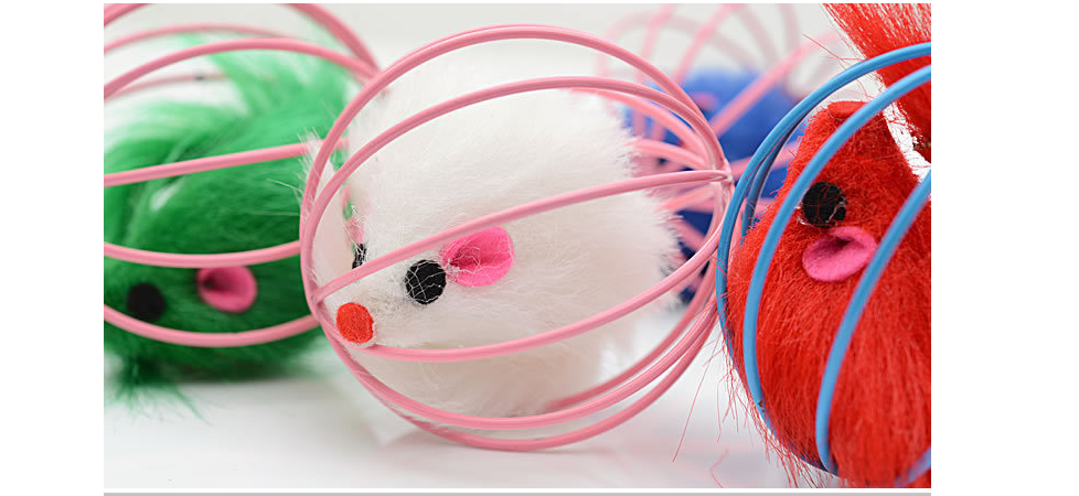 Furry Fun Mouse Cage Toy for Cats