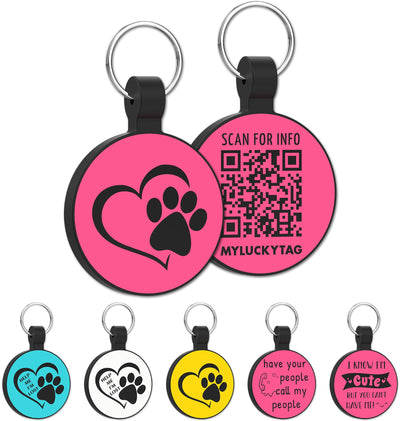 MYLUCKYTAG QR Code Silicone Pet ID Tag