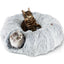 Double Duty Cat Tunnel and Cushioned Bed