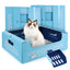 3-Pack Disposable Litter Boxes for Cats with Disposable Cat Litter Scoop Large-19"x14"x6" Double Waterproof Disposable Cat Litter Box Portable Travel Litter Box for Cats Sturdy Leak Resistant