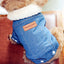 Thick Warm Dog Cotton Jacket, Denim Pet Clothes