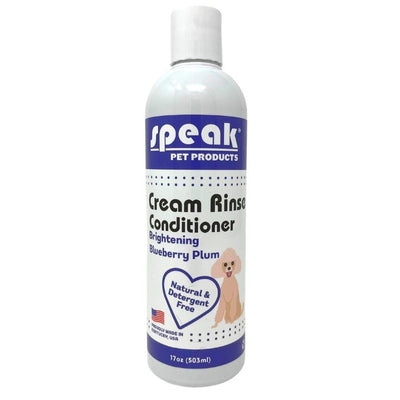 Speak Pet Products Dog Natural Cream Rinse Conditioner Brightening Blueberry Plum 17oz