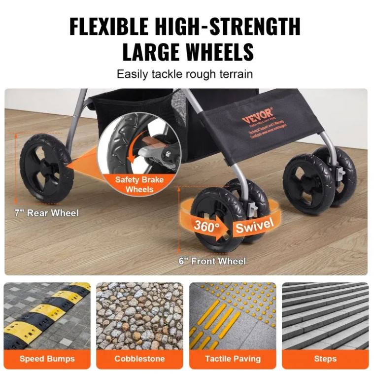 VEVOR 4-Wheel Pet Stroller