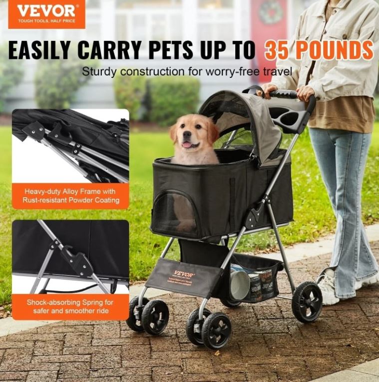 VEVOR 4-Wheel Pet Stroller