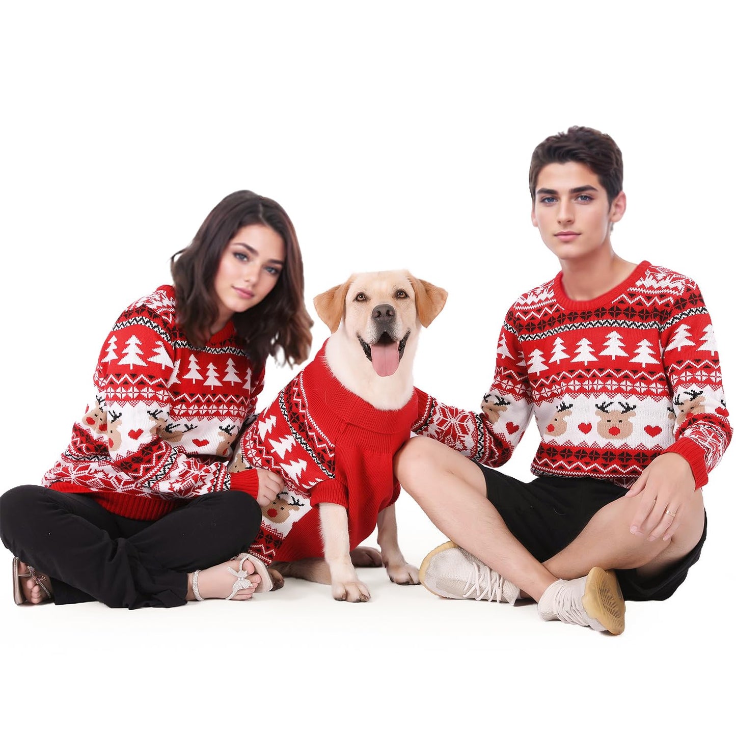 MuYaoPet Festive Matching Sweaters for Pets and Owners