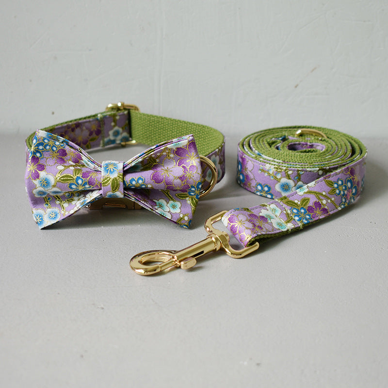Purple Zephyr Dog Collar and Leash Set