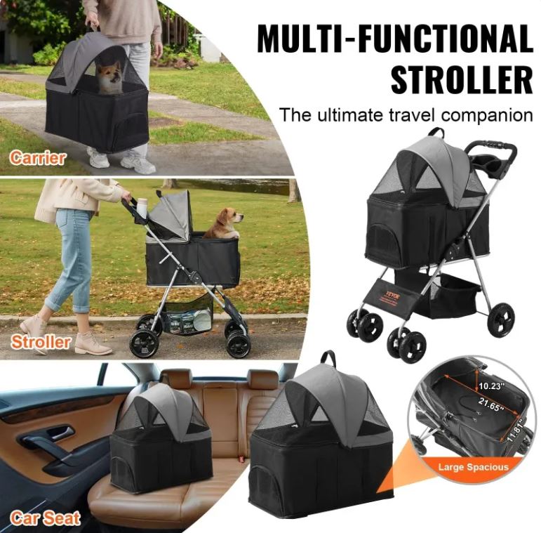 VEVOR 4-Wheel Pet Stroller