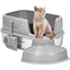 VIVOHOME XL Stainless Steel Cat Litter Box with Cover and Steps 23 x 17 x 12 Large Metal Litter Box for Cats with Scoop Easy to Clean Non-Slip Ideal for Big or Multiple Cats Light Gray