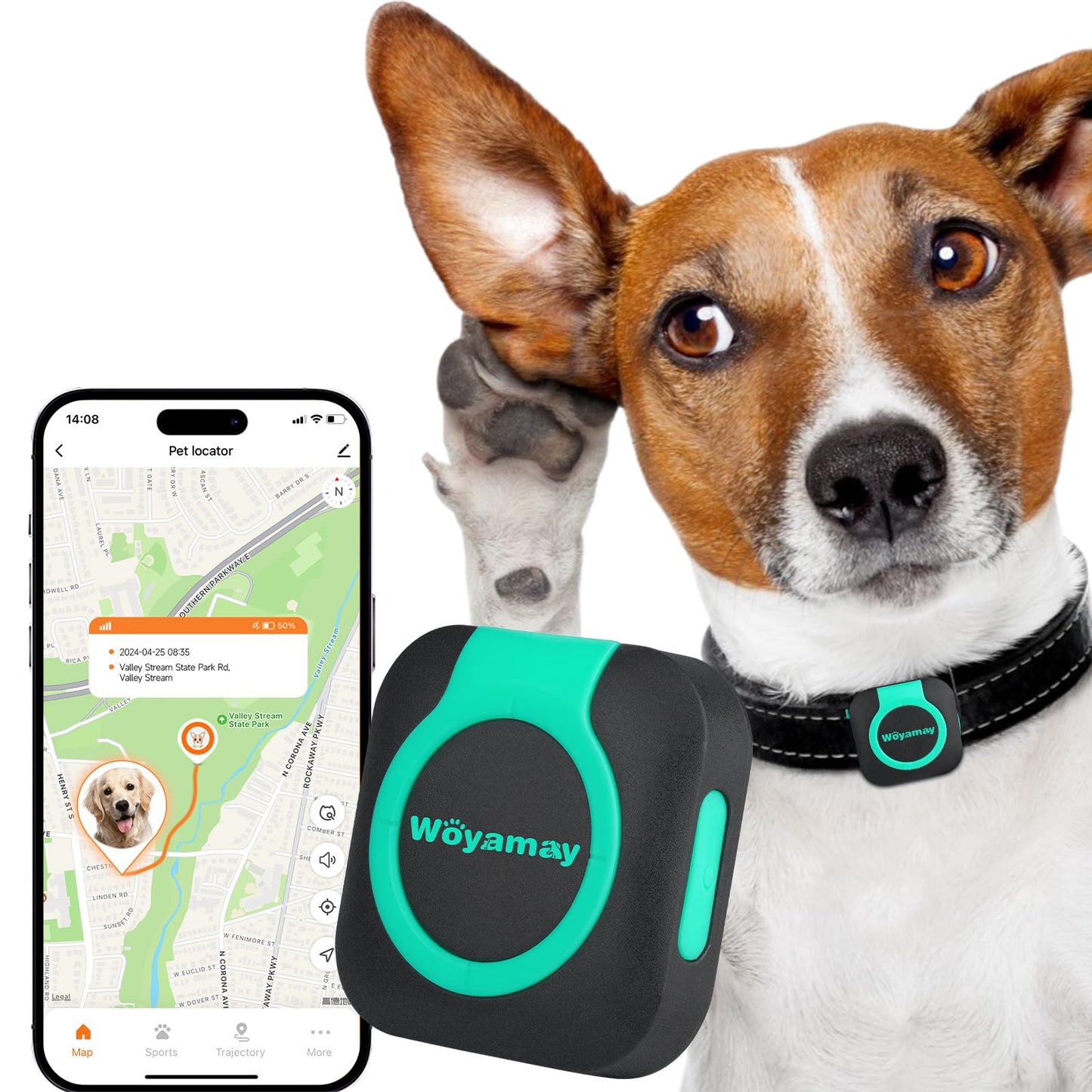 Compact Woyamay GPS Tracker for Pets with Real-Time Monitoring