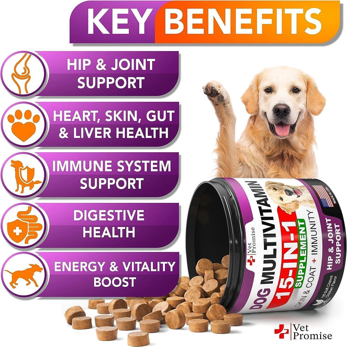 Complete Dog Health Chews - Glucosamine & Vitamin Enhanced