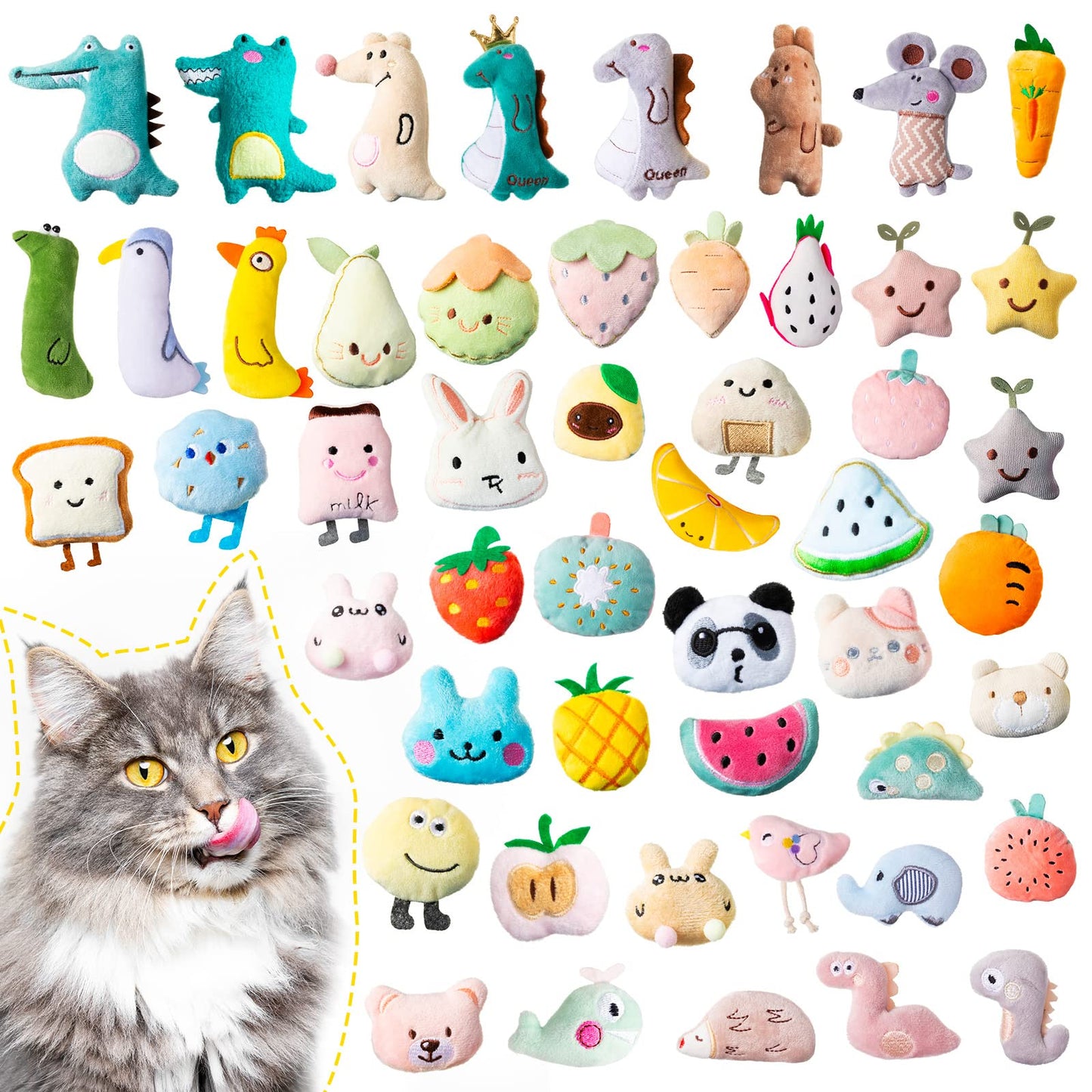 Feline Fun 50-Pack Catnip Plush Toys