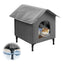 Bestier Cat House for Outdoor Cats Weatherproof Feral Cat Shelter with Soft Pad Indestructible Outside Cat Kitty House with Escape Door & Elevated Feet for Barn Cats Porch Garage