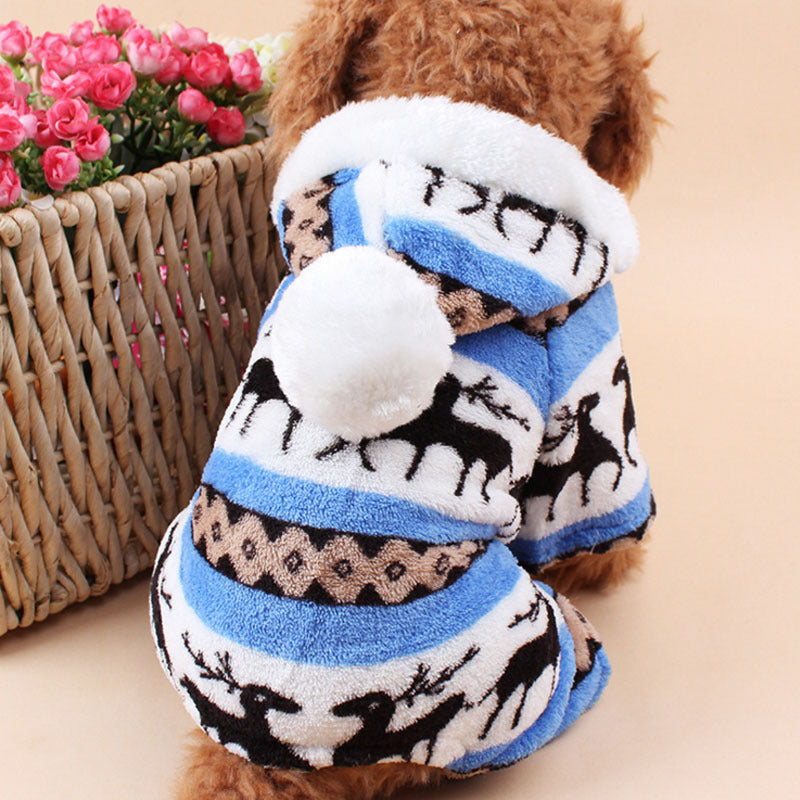 Thick Velvet Dog Outfit for Pets (Deer Design)
