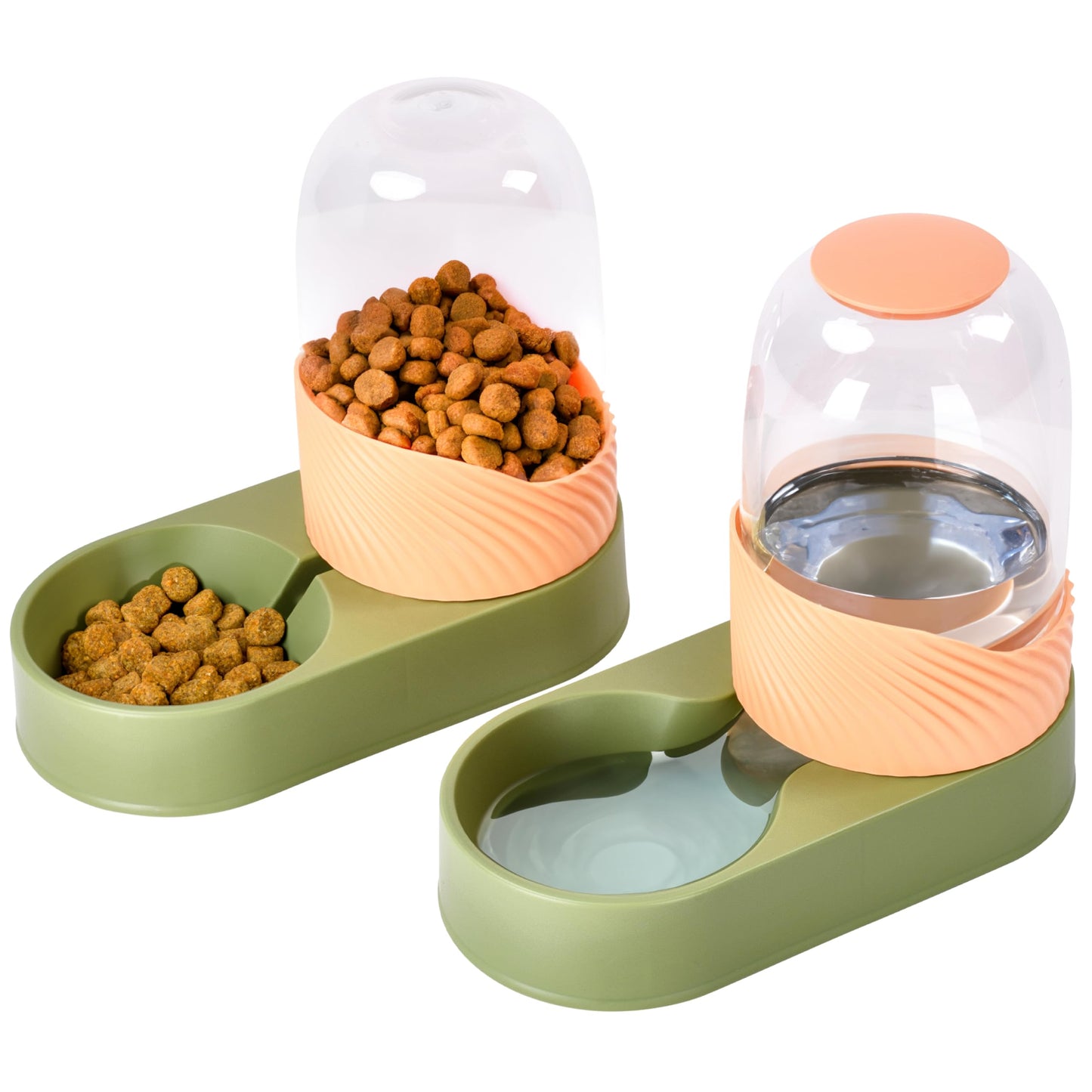Noa Automatic Pet Feeder & Waterer Set - 2 Pack Green