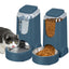 2 Pack Pet Food & Water Gravity Dispensers Set - Navy Blue