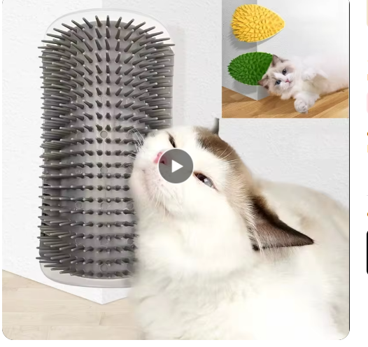 Corner Cat Scratcher & Massage Brush