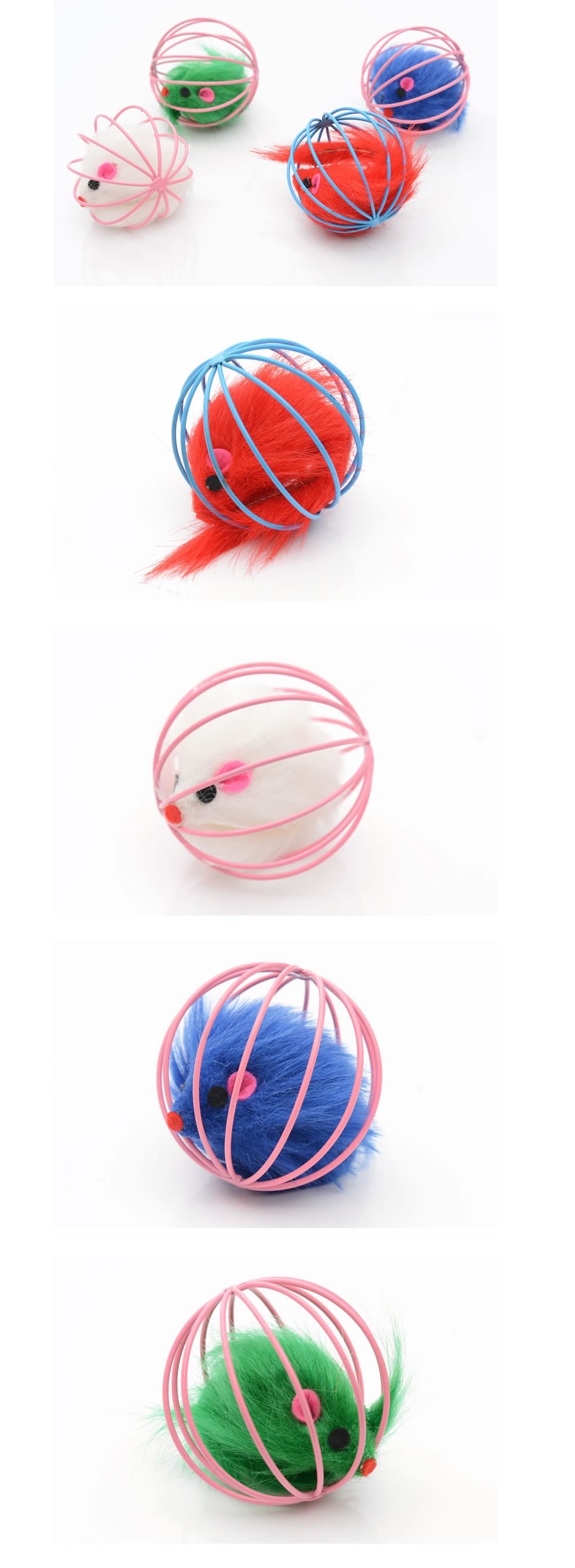 Furry Fun Mouse Cage Toy for Cats