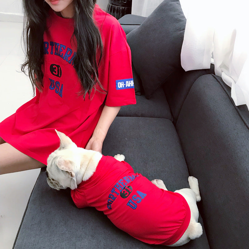 Pet Parent-Child Matching Thin Short Sleeve Shirts