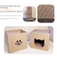 Vertical Cat Scratching Post with Corrugated Paper House