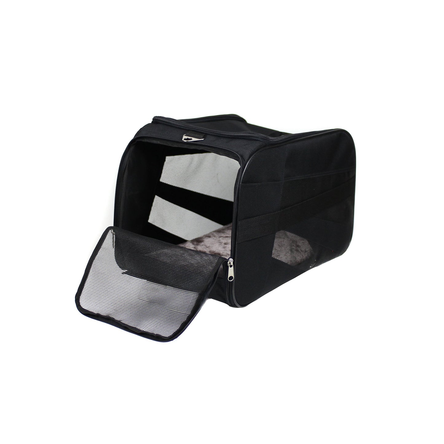 dbest products Pet Smart Cart Carrier Medium Black Soft Sided Collapsible Folding Travel Bag Dog Cat Airline Approved Tote Luggage Backpack