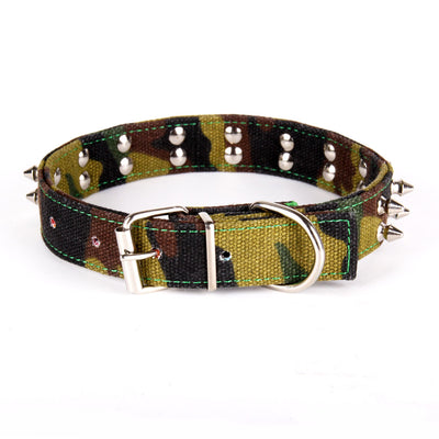 Camouflage Canvas Pet Supplies with Spiked Nail Decor