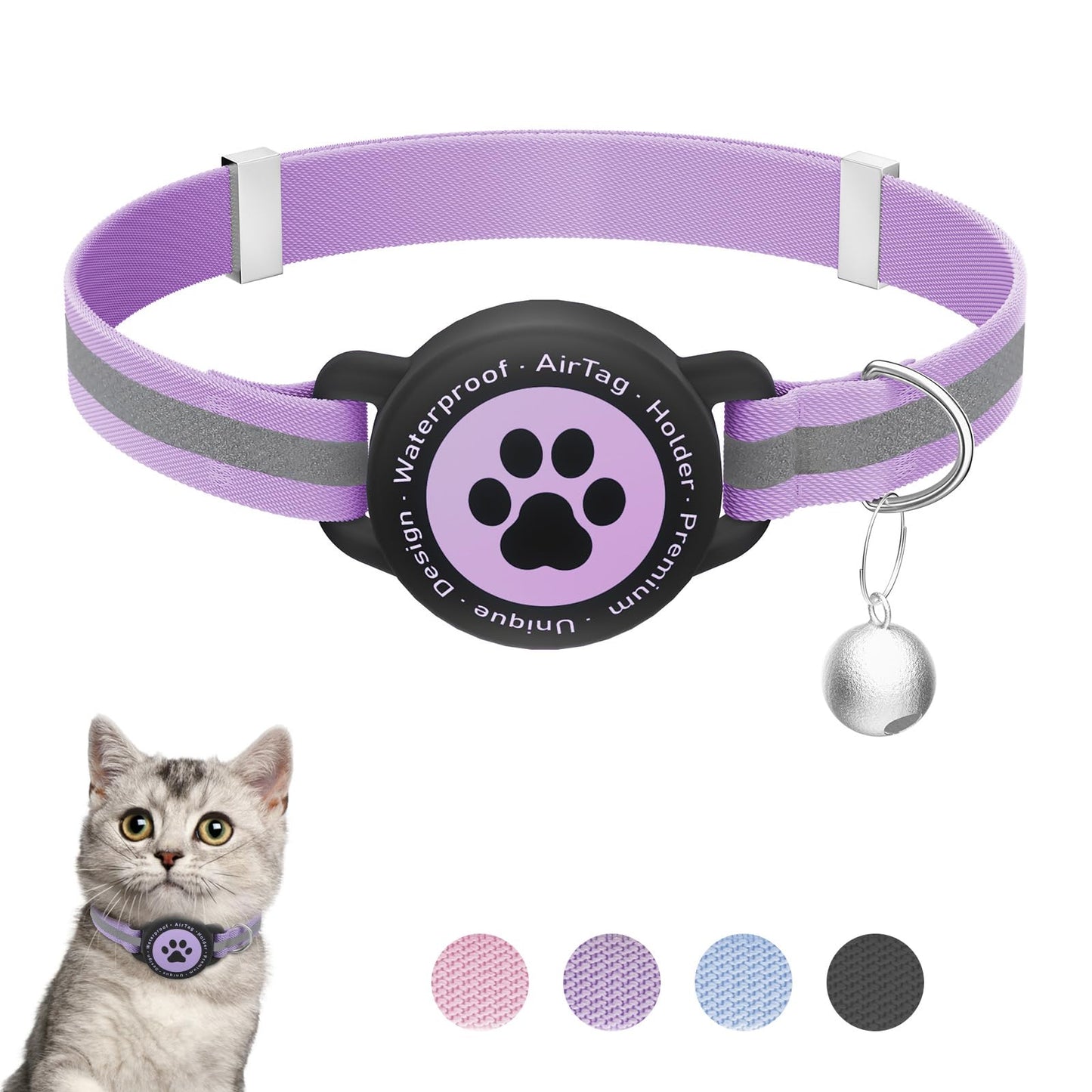 Reflective Stretchy AirTag Cat Collar