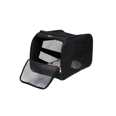 dbest products Pet Smart Cart Carrier Medium Black Soft Sided Collapsible Folding Travel Bag Dog Cat Airline Approved Tote Luggage Backpack
