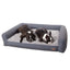 K&H Pet Products Air Sofa Inflatable Dog Bed Lightweight Air Mattress Pet Bed Indoor/Outdoor Bed for Seniors Camping Travel and More Gray/Geo Flower Medium 27 X 36 Inches