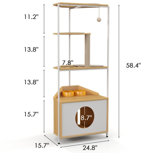 Indoor Cat Condo with Feeding Station