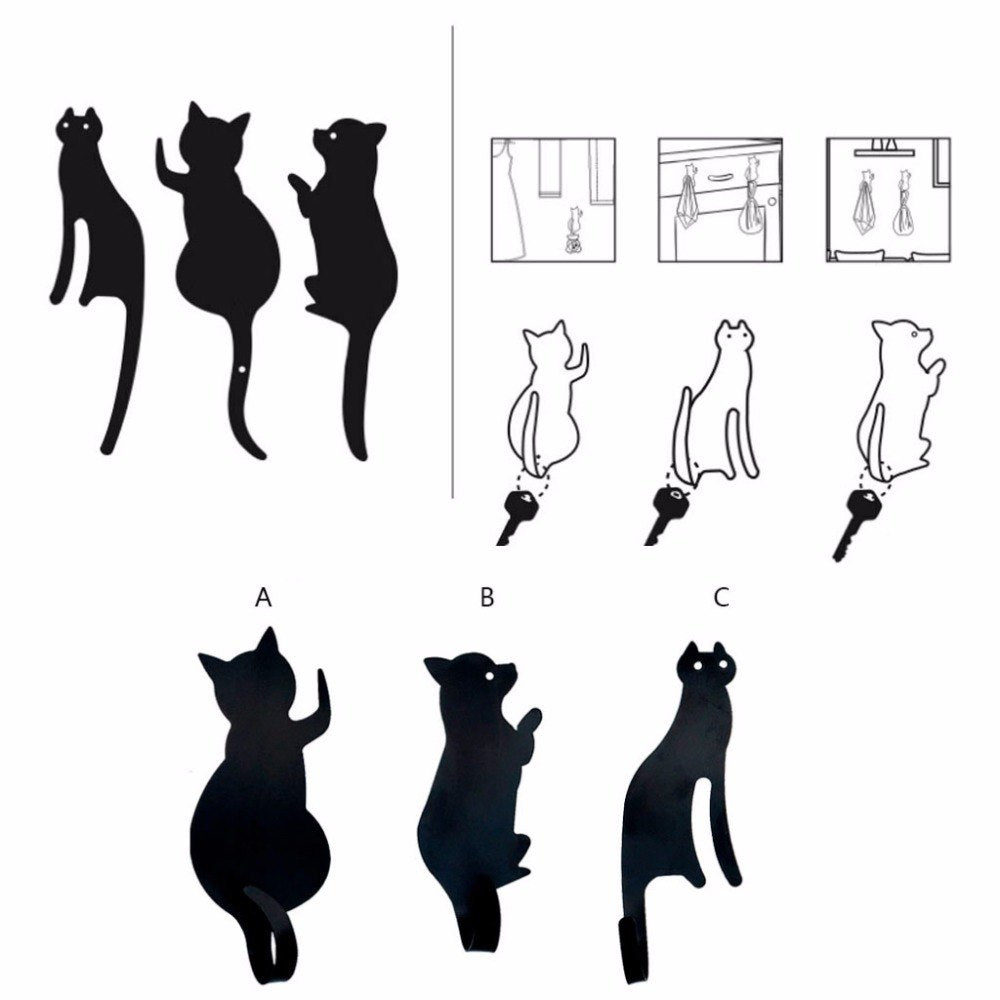 Charming Cat Metal Hooks